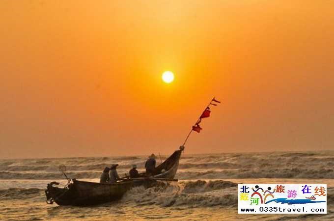 東戴河北戴河南戴河出海打漁看日出